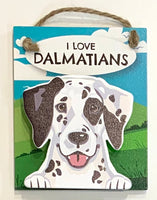 Pet Pegs - I love Dalmatians - magnet or hanging note clip