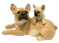 French Bulldog and Puppy in Resin