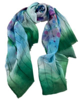 Scarf with Floral print in Green