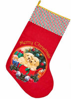 Beautifully created DOG Christmas stockings for our Furry Friends at Christma.  Dimensions of stockings are 38.5cm x 65 cm.