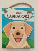 Pet Pegs - I Love Labradors -Golden - magnet or hanging note clip