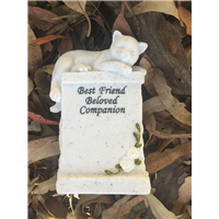 What better way to honour the memory of the beloved family pet with this cat memorial stone. Cat memorial with metal plaque to engrave name