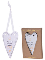 Beautifully created Golden Words Heart Plaque for CAT - Saying - All you need is love and a CAT