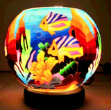 Tropical fish -  11 cm Glowing Glass Candle - the colour of this handmade glowing glass are shining beautiful from the inside and are spreading a pleasant atmosphere. Colours may vary slightly in each product.