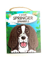 Pet Pegs - I love Springer Spaniels - Liver - magnet or hanging note clip
