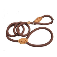 Coffee Slip Lead Slip Lead - Heavy duty rope lead good for dog, or  puppy training and correction.  Available in   Small 8mm x 150cm Med 1cm x 150cm Lge 1.3cm x 150cm Xlge 1.6cm x 150cm