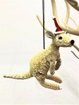 White Kangaroo Christmas Tree Ornament 9cm