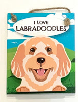 Pet Pegs - I Love Labradoodles - Blonde - - magnet or hanging note clip