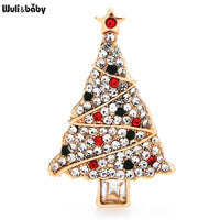 White Rhinestone Christmas Tree Brooch