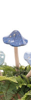 Ceramic Mushroom Large - A blue with large spot