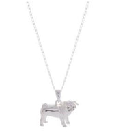 Equilibrium Pug silver plated dog necklace