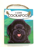 Pet Pegs - I love Cockapoos - Black - magnet or hanging note clip