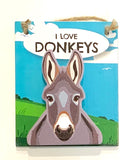 Pet Pegs - I love Donkeys - magnet or hanging note clip