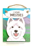 Pet Pegs - I Love Westies - magnet or hanging note clip