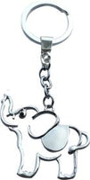 Silver polished elephant Keyring