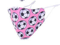 Soccer Pink - Maskit Masks - double layer cotton mask - each mask comes with 3 x 2.5PM Filters