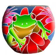 Green Frog Candle Holder