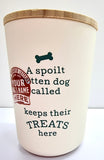 Dog Treat Jar - Add your own name cream