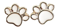 Paw Print Earrings in White