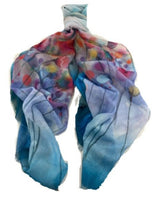 Scarf with Floral print in Blue