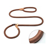 Coffee Slip Lead Slip Lead - Heavy duty rope lead good for dog, or  puppy training and correction.  Available in   Small 8mm x 150cm Med 1cm x 150cm Lge 1.3cm x 150cm Xlge 1.6cm x 150cm