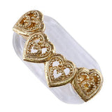 Golden Heart Magnetic Eye Glasses Holder by Readerest. Just Clip the magnetic backing and front hanger to your closes and hang your glasses. Also use to hold earphone cables and badges.