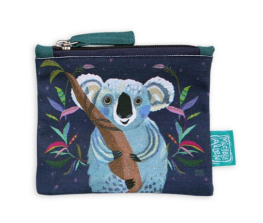 Beautiful Koala 100% Cotton Pouches. Great for using to keep cables, coins or even as a pencil case. Made in India.