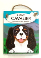 Pet Pegs - I love Cavalier King Charlie Spaniels - Tricolour - magnet or hanging note clip