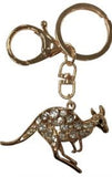 Diamanté Gold Kangaroo Keyring