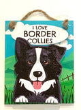 Pet Pegs - I love Border Collies Black & White - magnet or hanging note clip
