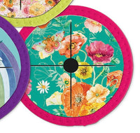 Lisa Pollock Neoprene Wine Glass Coaster - Bright Poppies