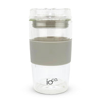 WARM LATTE - 375ml or 12oz Double walled glass traveller mug by IOCO