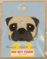 Pug key cover beige and black