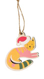Fun quirky hanging Christmas cutouts in Cat or Dog motive. MDF. Cat Yellow
