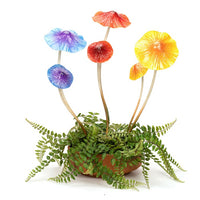 Double metal mushrooms with spring head. Fantastic to brighten any pot or garden