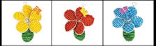 Beaded Keyring 5 petal flower with leaf