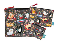 Crazy Cat cotton pouches. Available in Small Medium and XLarge. Made from 100% cotton