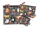 Crazy Cat cotton pouches. Available in Small Medium and XLarge. Made from 100% cotton