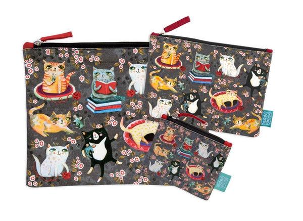 Crazy Cat cotton pouches. Available in Small Medium and XLarge. Made from 100% cotton