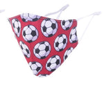 Soccer Red - Maskit Masks - double layer cotton mask - each mask comes with 3 x 2.5PM Filters