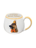 German Shepherd  colourful and quirky Painted Pet Mug range