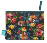 Flowers - Beautiful designed with fun artistry, these cotton pouches are fantastic addition. They can be used for a cosmetic pouch, cables & charger pouch, pen and pencil case or just for notes and coins. 20cm x 15cm.