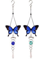Blue Butterfly spinners - available with Blue Glass Ball or Green Glass Ball.