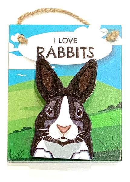 Pet Peg - I love Rabbits ears up - magnet or hanging note clip