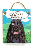 Pet Pegs - I love Cocker Spaniels - Black - magnet or hanging note clip