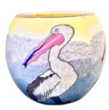 Pelican -  11 cm Glowing Glass Candle - the colour of this handmade glowing glass are shining beautiful from the inside and are spreading a pleasant atmosphere. Colours may vary slightly in each product.