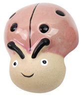 Beautiful Ceramic Lady Bug Pot Hanger - Pink. Sold separately. Dimension : H7cm X 5cm X 5cm