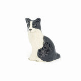 Ceramic Border Collie 8.3 cm x 4cm x 5cm H - Hand crafted and hand painted, size, and colour markings may vary