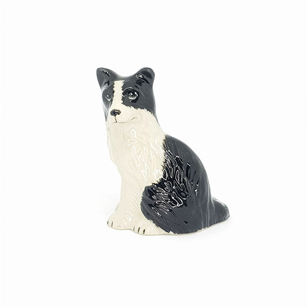Ceramic Border Collie 8.3 cm x 4cm x 5cm H - Hand crafted and hand painted, size, and colour markings may vary