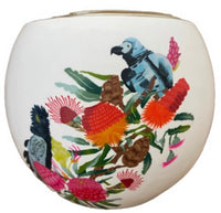 Small Flowers & Birds 11 cm Glowing Glass Candle - the colour of this handmade glowing glass are shining beautiful from the inside and are spreading a pleasant atmosphere. Colours may vary slightly in each product.
